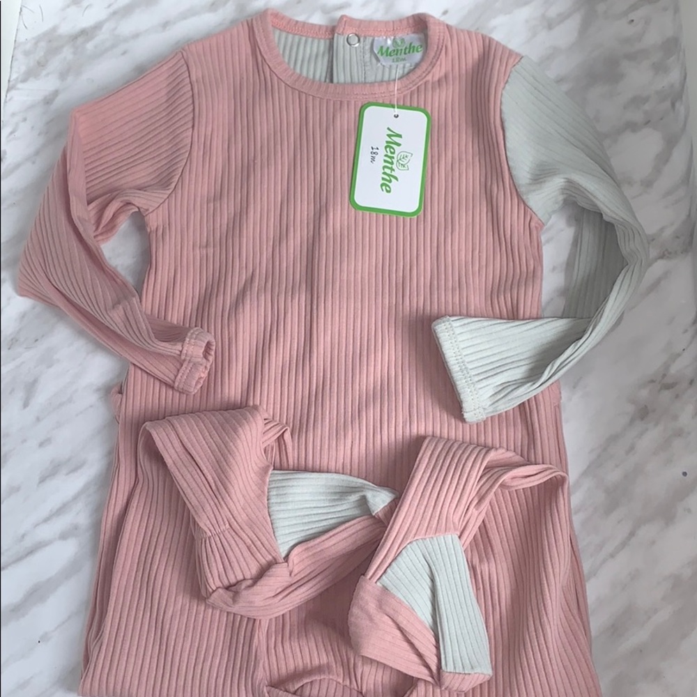 NWT Girls 18 month Footed Colour Block  Onesie